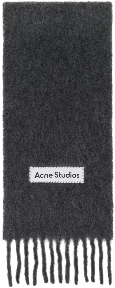 Acne Studios Gray Wool Fringe Scarf