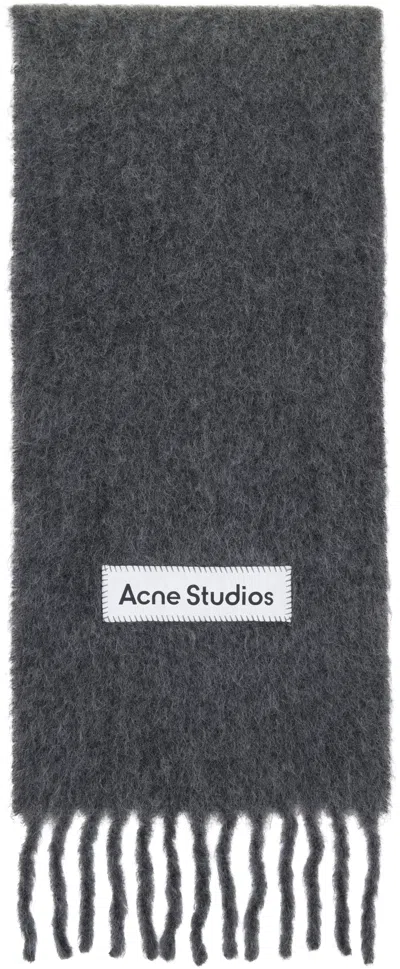 Acne Studios Gray Wool Fringe Scarf