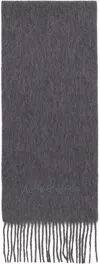 Acne Studios Gray Wool Logo Scarf In Gray