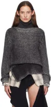 Acne Studios Gray Wool Turtleneck In Aa2 Anthracite Grey