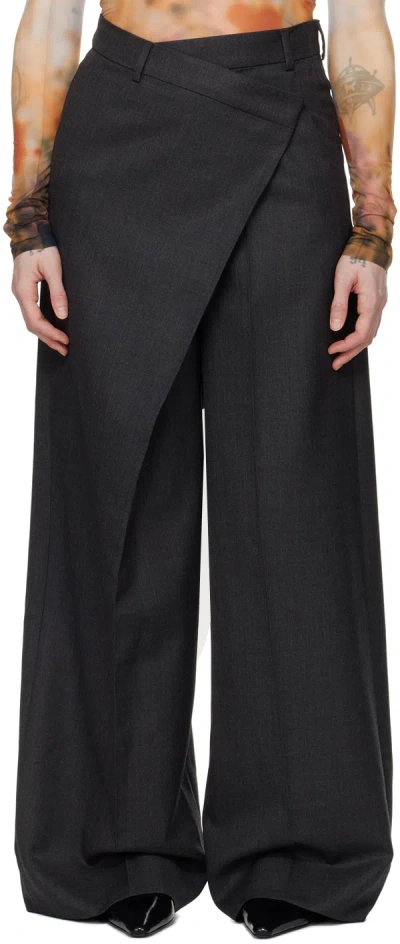 Acne Studios Tailored Wrap Trousers In Grey