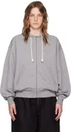 Acne Studios Gray Zip Hoodie In X92 Light Grey Melan