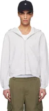 Acne Studios Gray Zipper Hoodie In 92h Pale Grey Melang