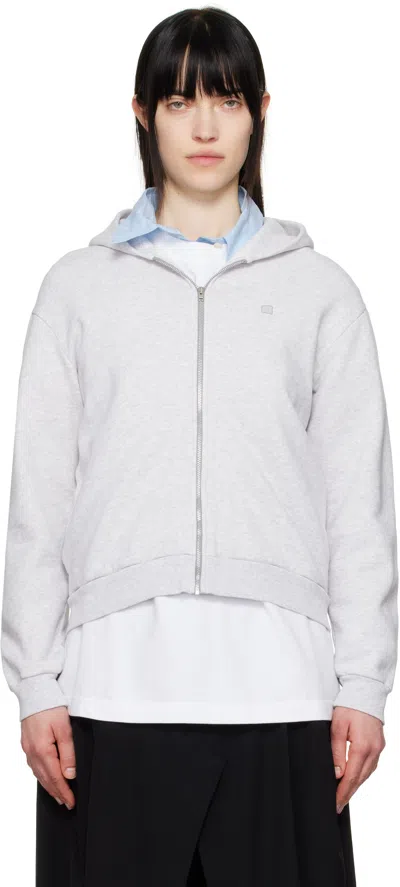 ACNE STUDIOS GRAY ZIPPER HOODIE