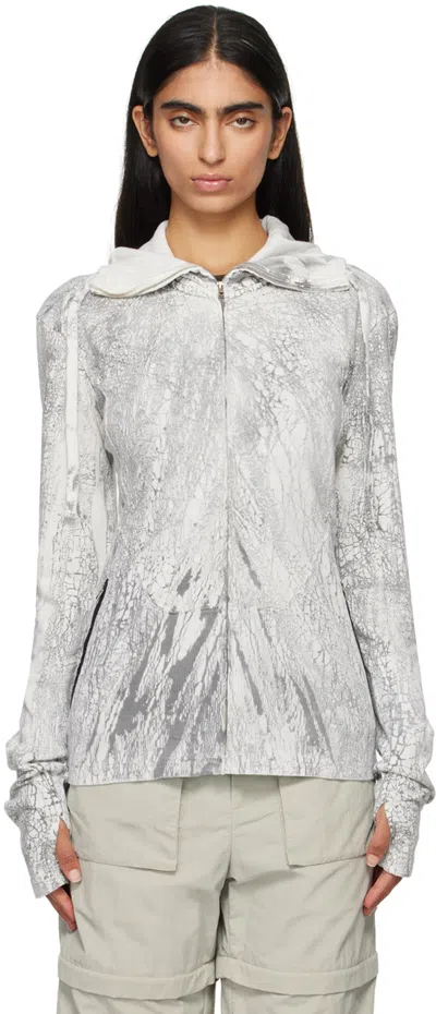 Acne Studios Gray Zippered Dyed Hoodie In Bm0 Faded Black