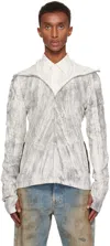Acne Studios Gray Zippered Dyed Hoodie In Bm0 Faded Black