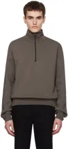 Acne Studios Gray Zippered Sweater In Cvd Mud Grey