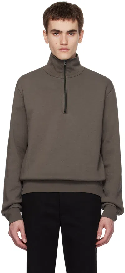 Acne Studios Gray Zippered Sweater In Cvd Mud Grey
