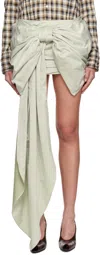 Acne Studios Green Bow Miniskirt In Che Light Green