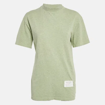 Acne Studios Green Care Label Applique Jersey Crewneck T-shirt Xxs