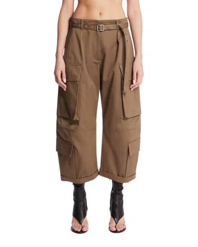 Acne Studios Green Cargo Trousers In Brown