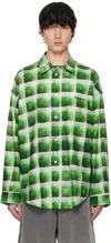 Acne Studios Oversized Checkered Cotton Flannel Shirt In Ab8 Green