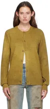 Acne Studios Green Crewceck Cardigan In Dp3 Golden Brown