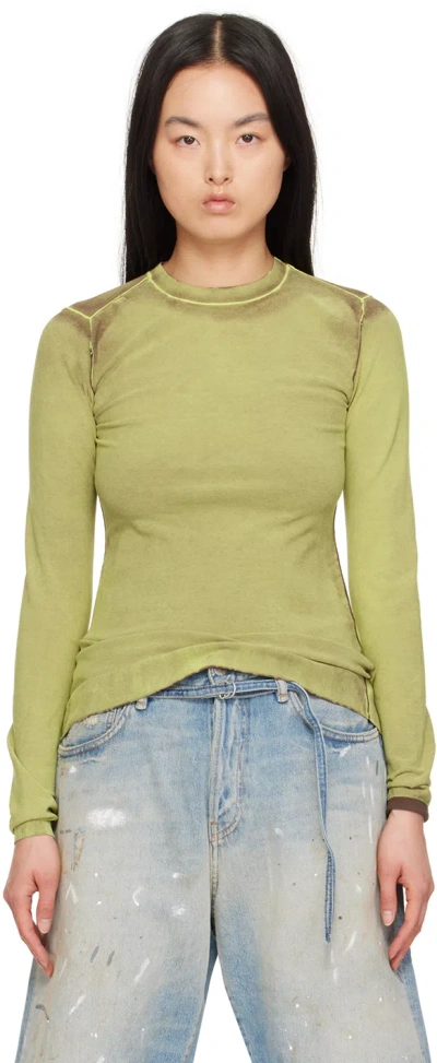 Acne Studios Green Cutout Sweater In Abe Lime Green