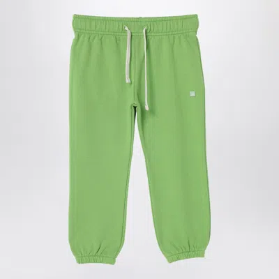 Acne Studios Green Jogging Trousers With Small Logo Patch