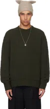 Acne Studios Green Knit Sweater In Ab6 Khaki Green