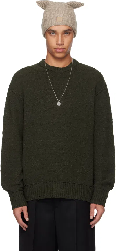 Acne Studios Green Knit Jumper In Ab6 Khaki Green