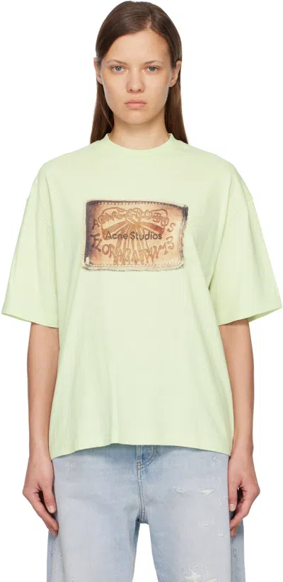 Acne Studios Green Logo T-shirt