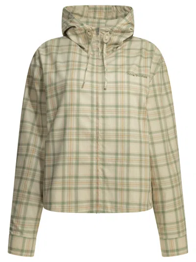 Acne Studios Green Organic Cotton Jacket In Multi