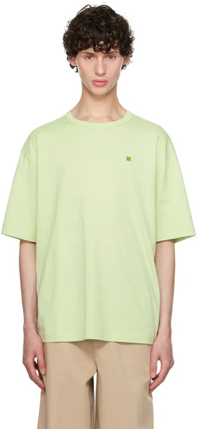 Acne Studios Logo-patch Organic Cotton T-shirt In Ab9 Mint Green