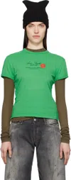 Acne Studios Logo T-shirt In Bcd Bright Green