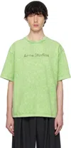 Acne Studios Oversized T-shirt With Fade-out Vintage Finish In Green