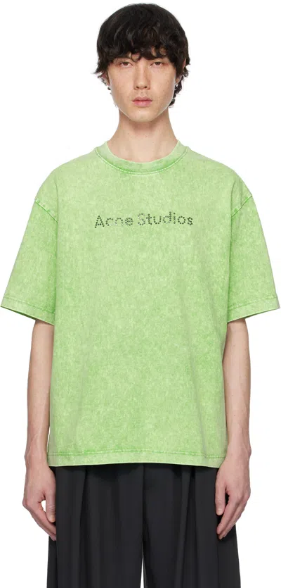 ACNE STUDIOS GREEN RELAXED FIT LOGO T-SHIRT