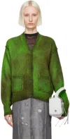 Acne Studios Kark V-neck Oversize Cardigan In Bcd Bright Green