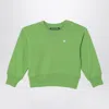 Acne Studios Green Sweatshirt With Small Logo Patch In Green