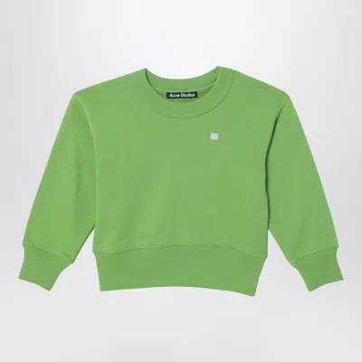 Acne Studios Green Sweatshirt With Small Logo Patch