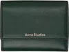 Acne Studios Green Trifold Leather Wallet In Ab7 Olive Green