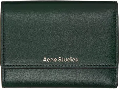 Acne Studios Green Trifold Leather Wallet