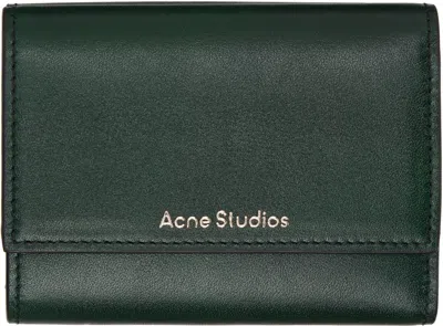 Acne Studios Green Trifold Leather Wallet