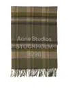 Acne Studios Green Wool Scarf In Multi