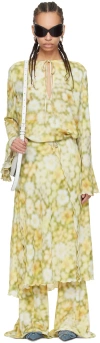 Acne Studios Green Wrap Midi Dress In Green
