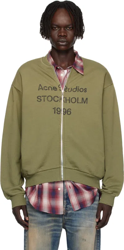 Acne Studios Green Zip-up Cardigan