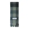 Acne Studios Checkered Alpaca-wool Blend Scarf In Blue