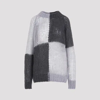 ACNE STUDIOS GREY COLOR-BLOCK KNIT SWEATER