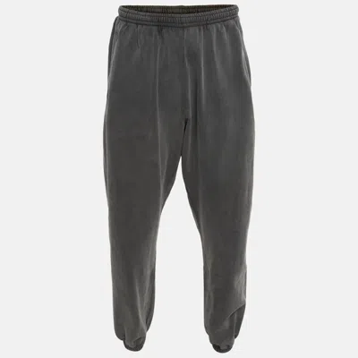 Pre-owned Acne Studios Grey Cotton Knit Sweatpants L In Gray