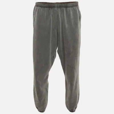 Pre-owned Acne Studios Grey Cotton Knit Sweatpants M In Gray