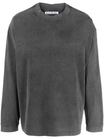 ACNE STUDIOS GREY CREWNECK COTTON SWEATER