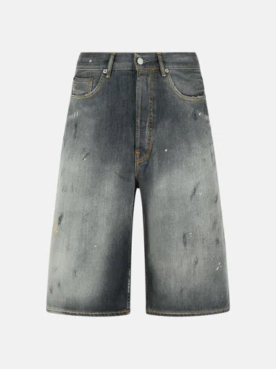 Acne Studios Grey Denim Bermuda Shorts In Gray