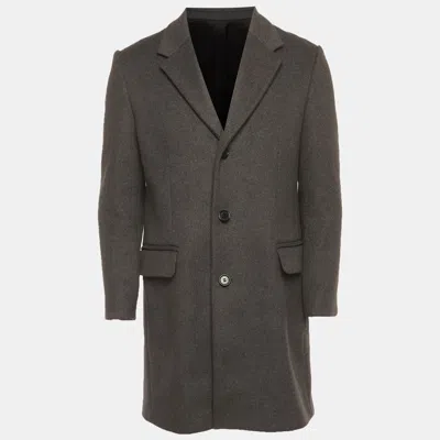Pre-owned Acne Studios Grey Felt Wool Blend Gavin Overcoat S In Gray