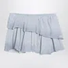 Acne Studios Mini Skirt With Ruffled Asymmetric Hem In Blue