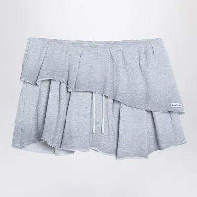 Acne Studios Grey Fleece Ruffle Mini Skirt Women In Blue