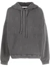 Acne Studios Grey Logo Cotton Hoodie In Gray