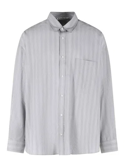 Acne Studios Grey Lyocell Shirt In Gray