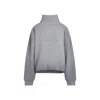 Acne Studios Brushed Cotton Fleece Funnel Neck Logo Sweatshirt With Balloon Hem In Gray