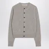 Acne Studios Ribbed Cuffs And Hem Yak Wool Cardigan In Gray