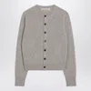 Acne Studios Ribbed Cuffs And Hem Yak Wool Cardigan In Gray